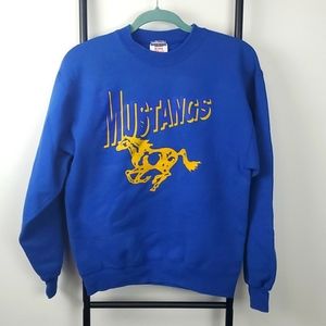 Vintage Jerzees Super Sweats Sweatshirt Mustang blue size S